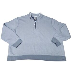 Copper & Oak Supply Mens XXXL Light Blue Quarter Zip Pullover Textured Sweater